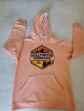 Lone Rock Clothing Dollywood Tennessee Peach Hoodie Med Unisex EUC Warm Cute